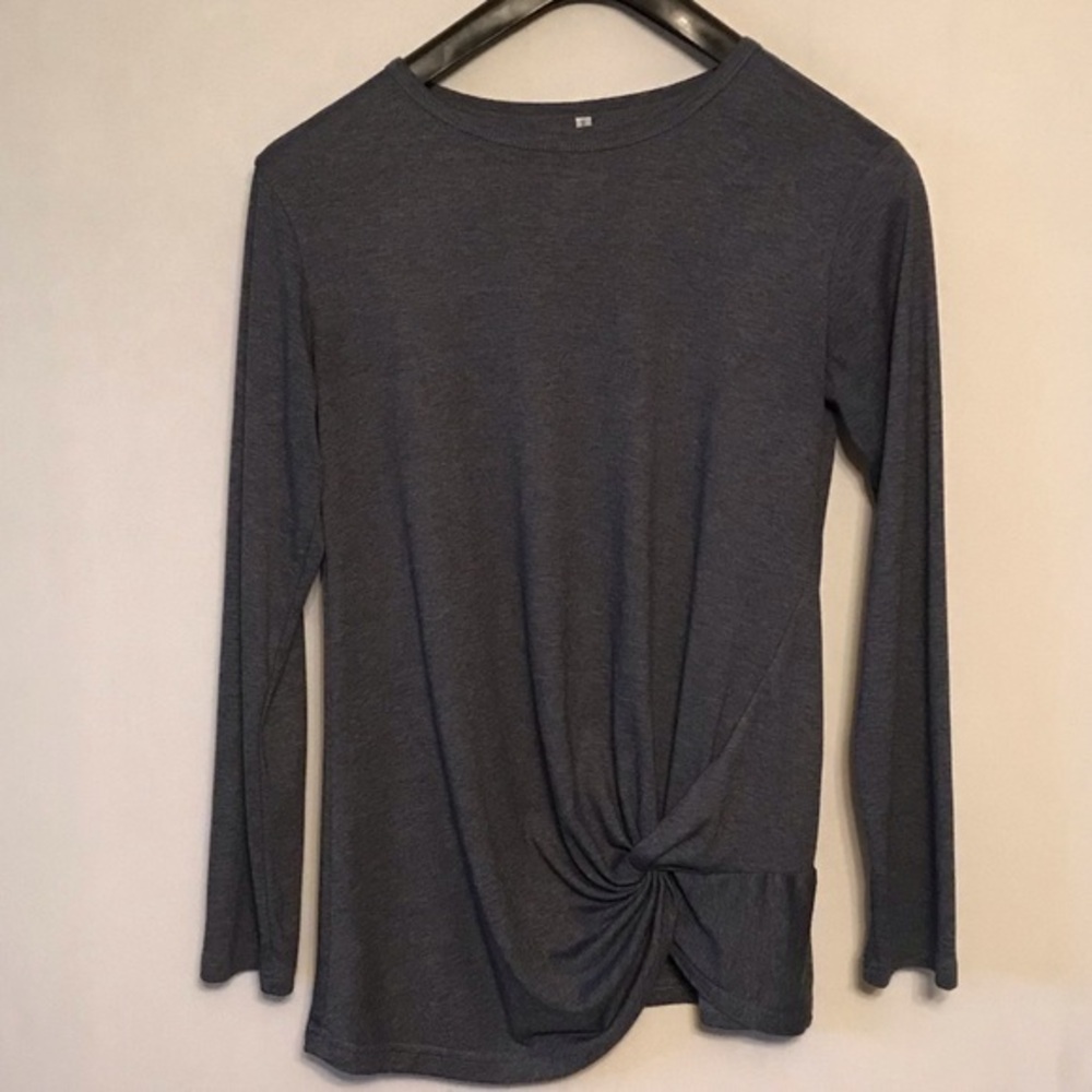 Unknown brand blue long sleeved pullover woman’s shirt, size S